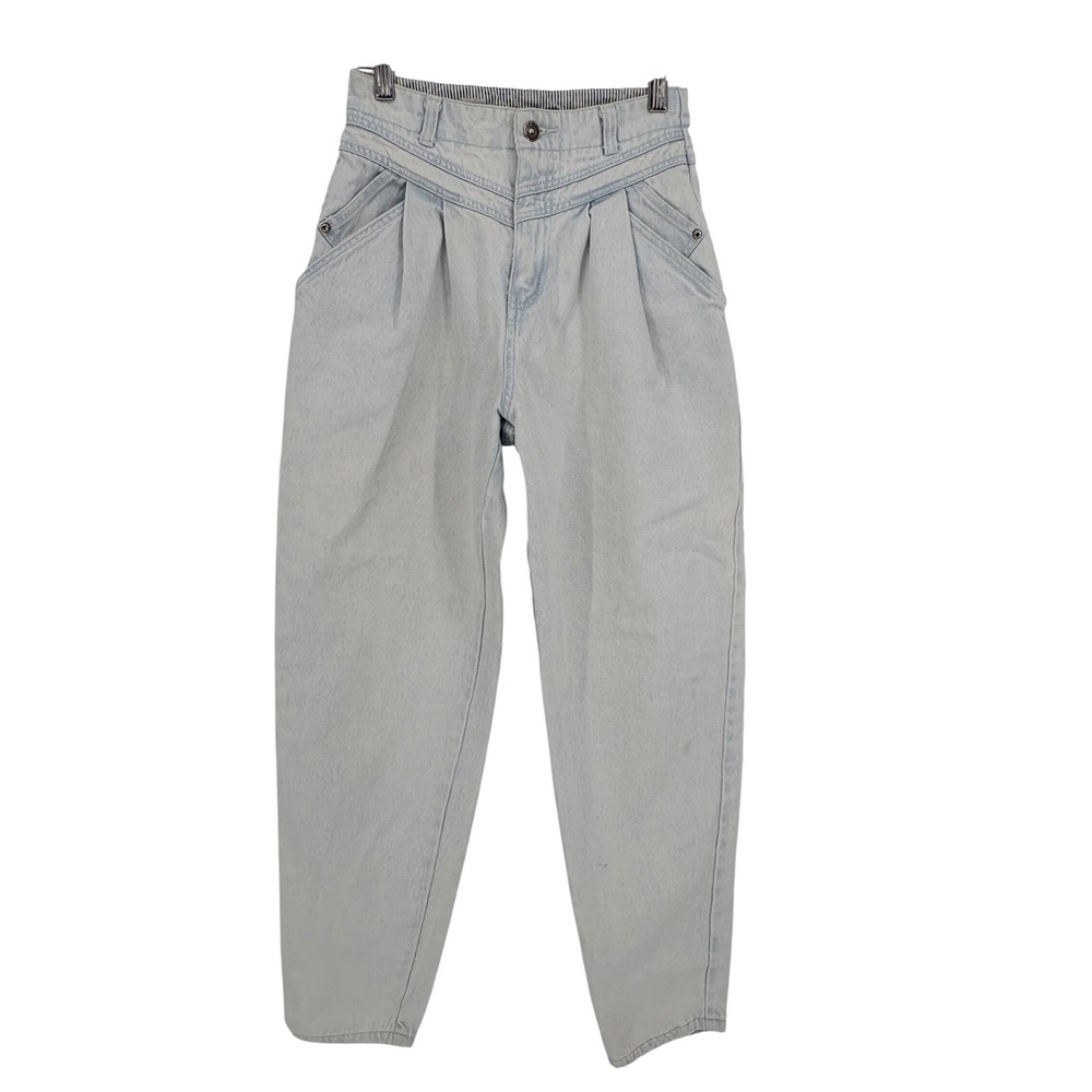 Levi's Vintage Pleated High Waist Jeans Womens‎ 7 Light Wash V-Yoke 80s 90s